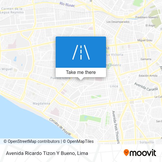 Avenida Ricardo Tizon Y Bueno map