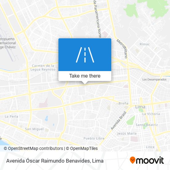 Avenida Óscar Raimundo Benavides map