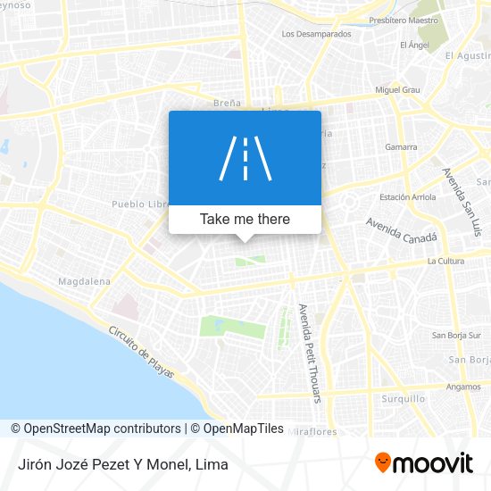 Jirón Jozé Pezet Y Monel map
