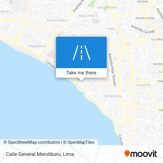 Mapa de Calle General Mendiburu