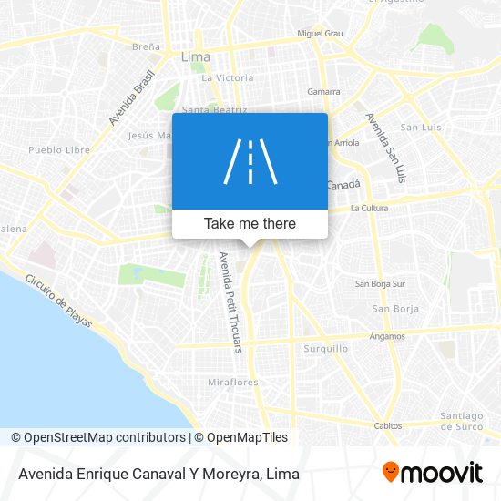 Avenida Enrique Canaval Y Moreyra map