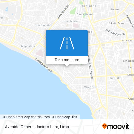 Avenida General Jacinto Lara map
