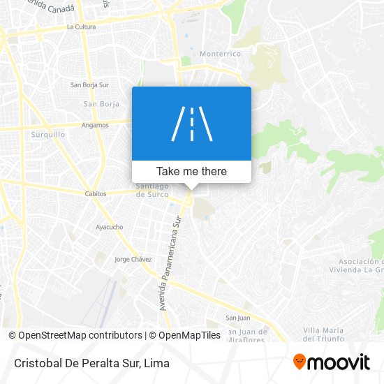 Cristobal De Peralta Sur map