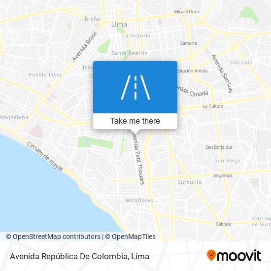 Avenida República De Colombia map
