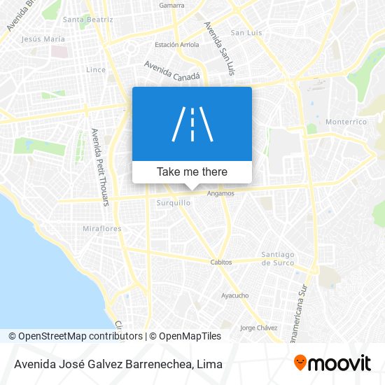 Avenida José Galvez Barrenechea map