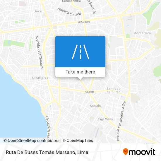 Ruta De Buses Tomás Marsano map