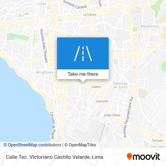 Mapa de Calle Tec. Victoriano Castillo Velarde