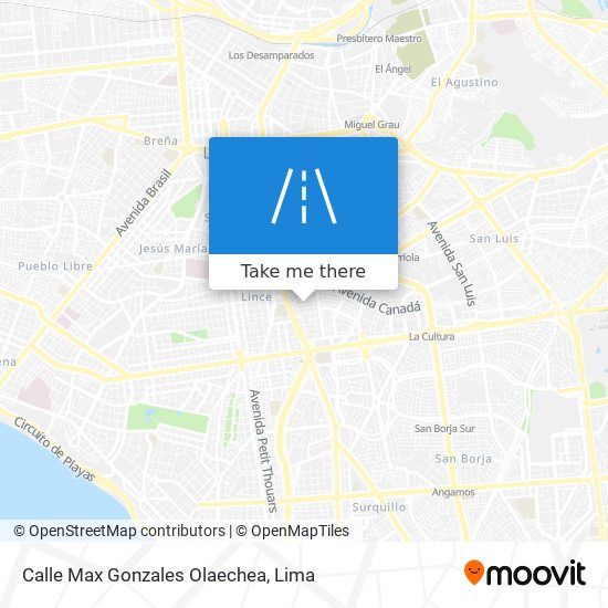 Calle Max Gonzales Olaechea map