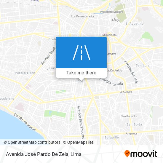 Avenida José Pardo De Zela map