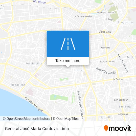 Mapa de General José María Cordova