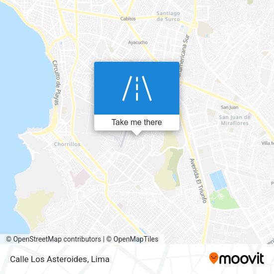 Mapa de Calle Los Asteroides