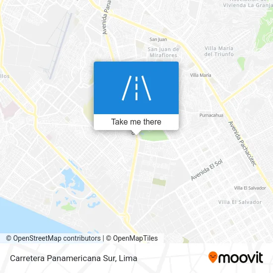 Mapa de Carretera Panamericana Sur