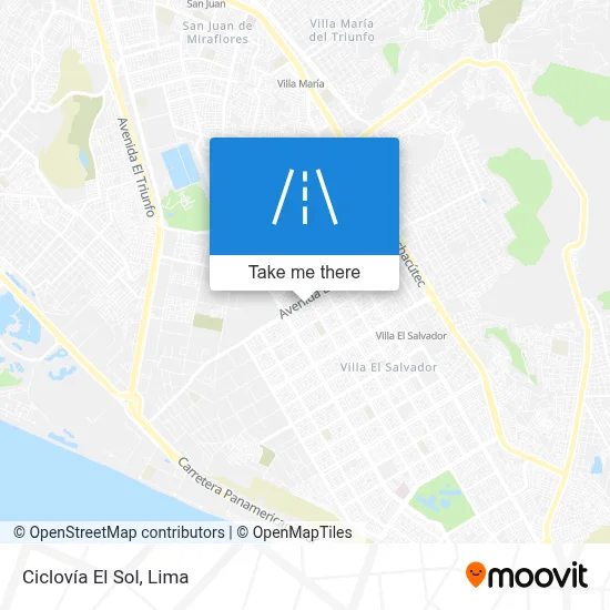 Ciclovía El Sol map