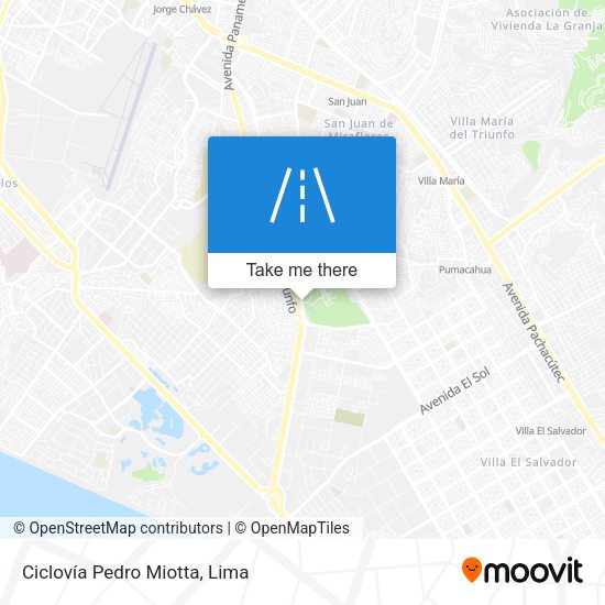 Ciclovía Pedro Miotta map
