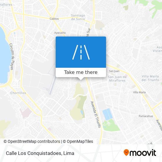 Calle Los Conquistadoes map