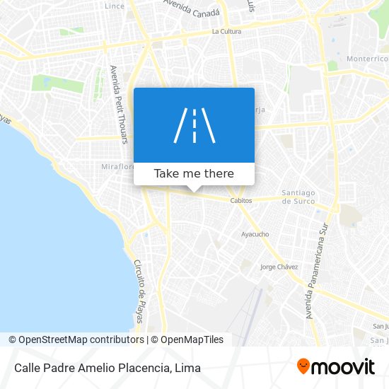 Mapa de Calle Padre Amelio Placencia