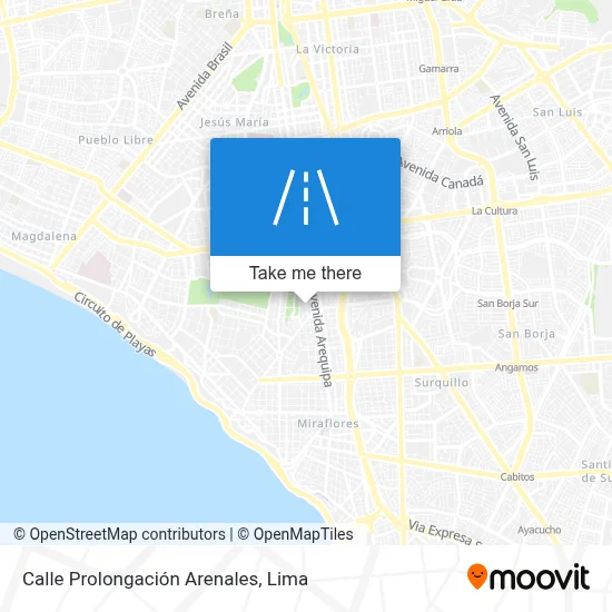 Calle Prolongación Arenales map
