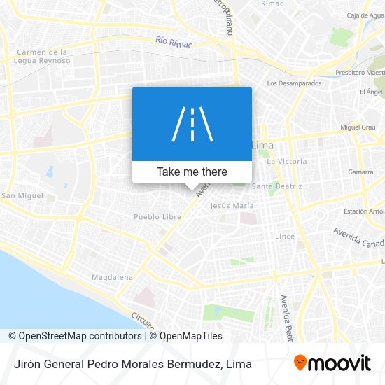 Jirón General Pedro Morales Bermudez map