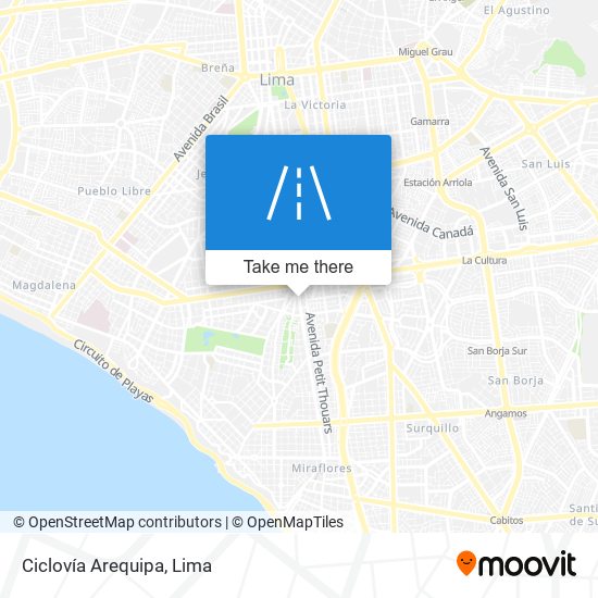 Ciclovía Arequipa map