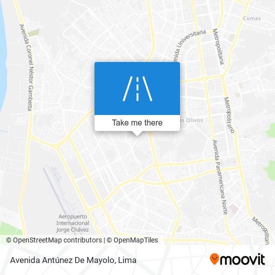 Mapa de Avenida Antúnez De Mayolo