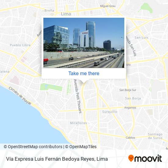 Vía Expresa Luis Fernán Bedoya Reyes map