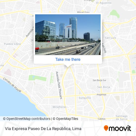 Vía Expresa Paseo De La República map