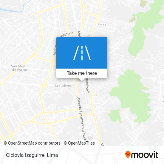 Mapa de Ciclovía Izaguirre