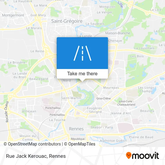 Rue Jack Kerouac map