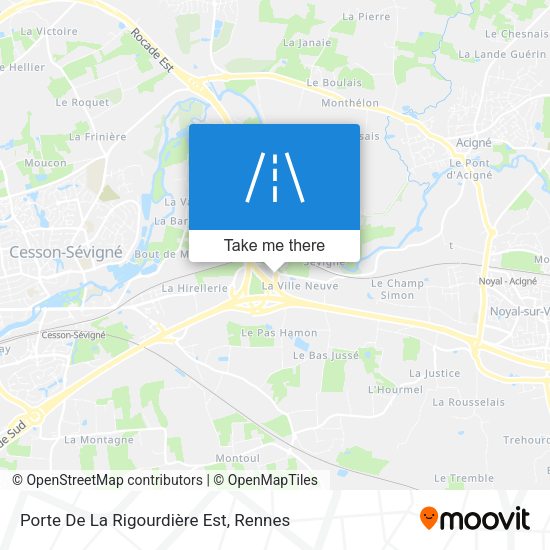 Porte De La Rigourdière Est map
