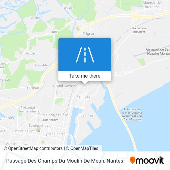 Passage Des Champs Du Moulin De Méan map