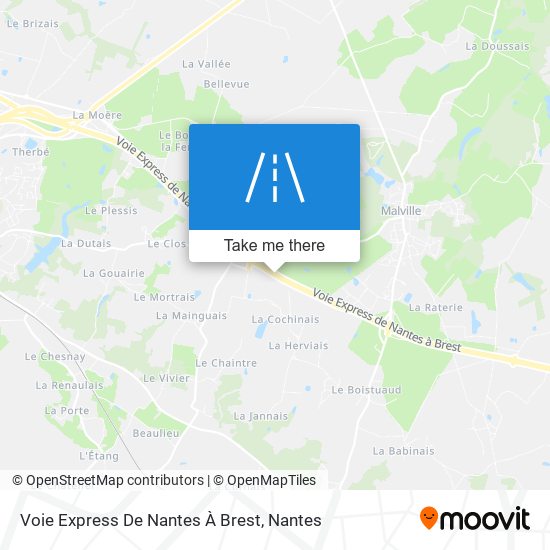 Voie Express De Nantes À Brest map