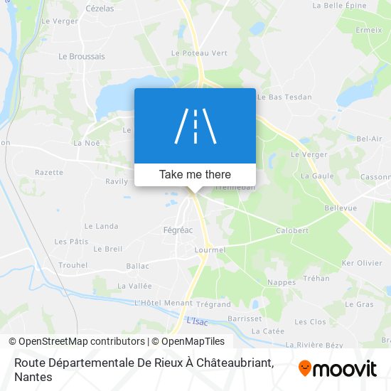 Route Départementale De Rieux À Châteaubriant map