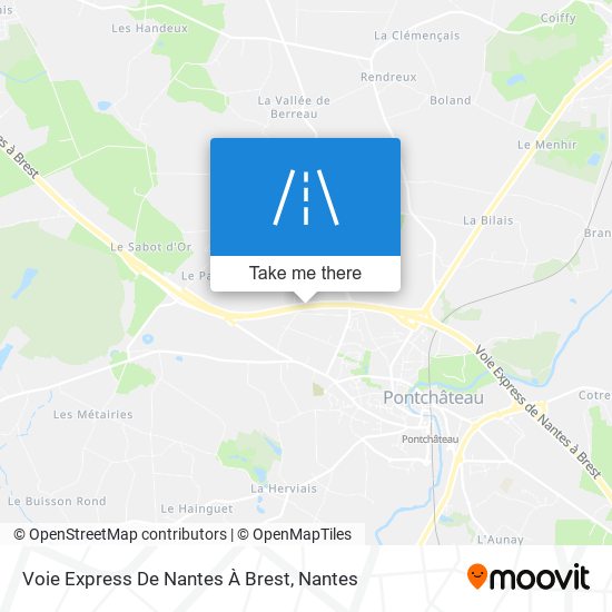 Voie Express De Nantes À Brest map