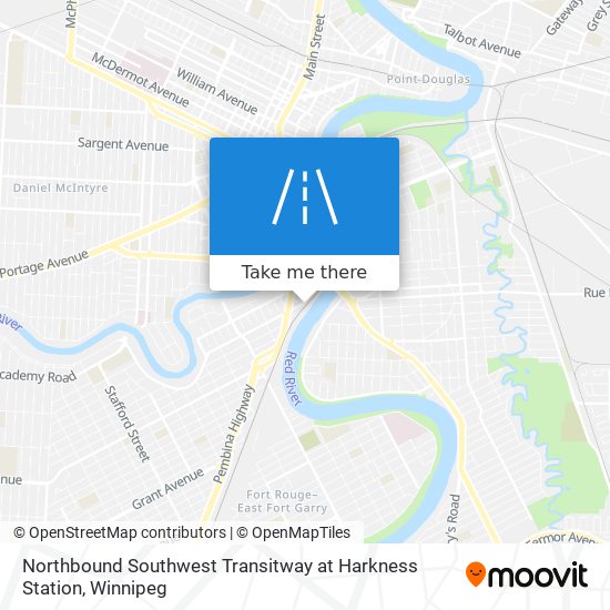 Northbound Southwest Transitway at Harkness Station map