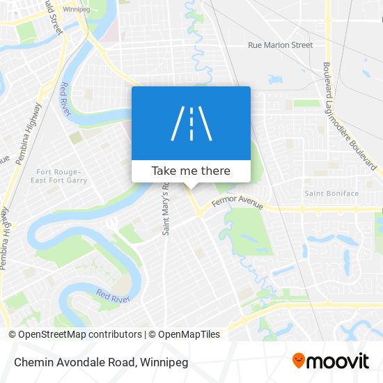 Chemin Avondale Road map