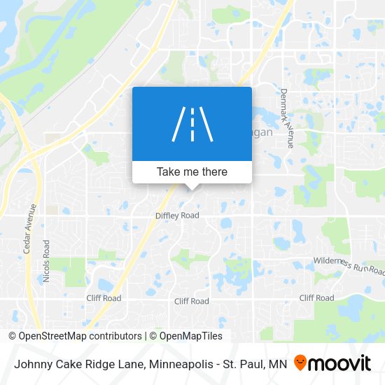 Mapa de Johnny Cake Ridge Lane