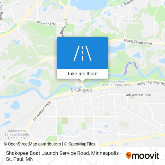 Shakopee Boat Launch Service Road map