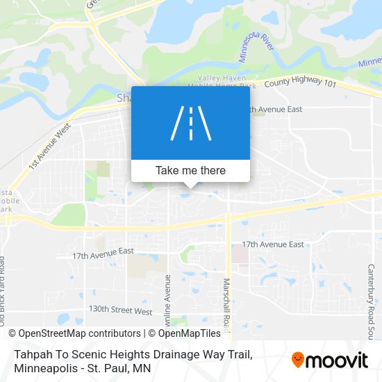 Mapa de Tahpah To Scenic Heights Drainage Way Trail