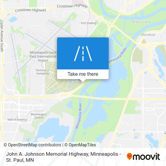 John A. Johnson Memorial Highway map