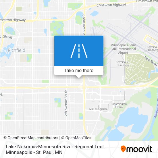 Lake Nokomis-Minnesota River Regional Trail map