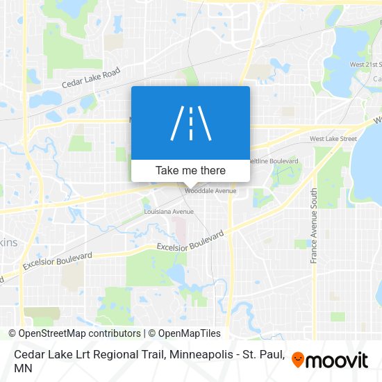 Mapa de Cedar Lake Lrt Regional Trail