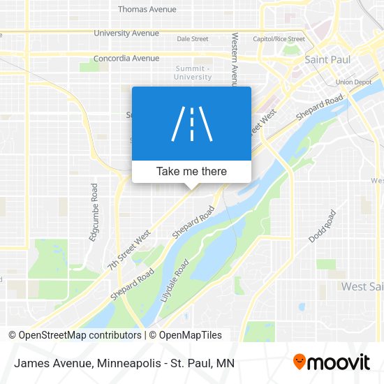 James Avenue map