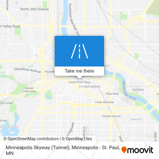 Minneapolis Skyway (Tunnel) map