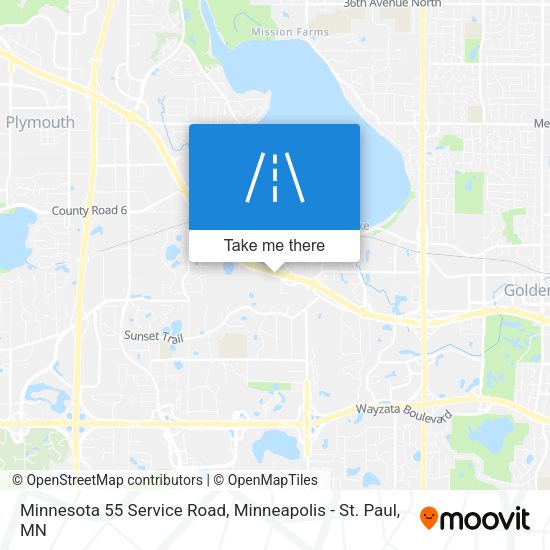 Minnesota 55 Service Road map
