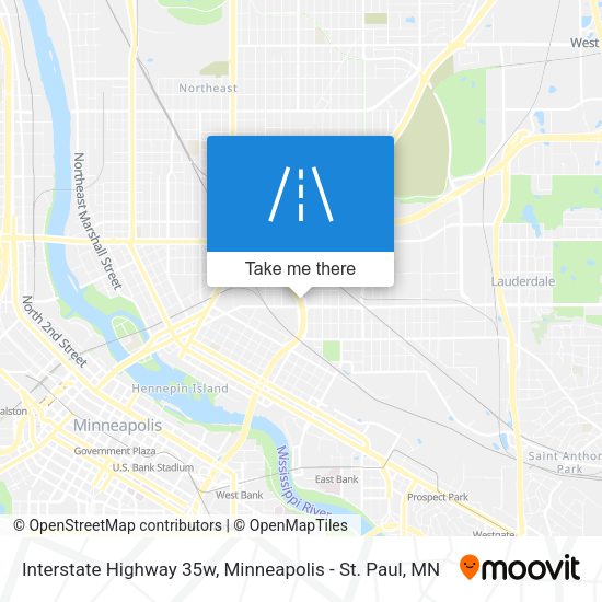 Mapa de Interstate Highway 35w