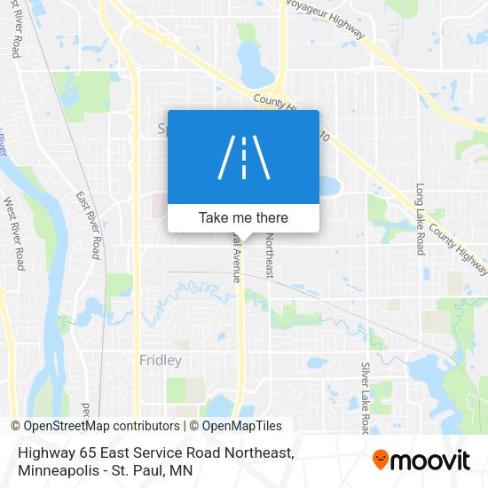 Mapa de Highway 65 East Service Road Northeast