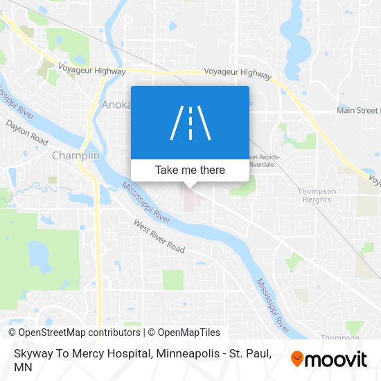 Skyway To Mercy Hospital map