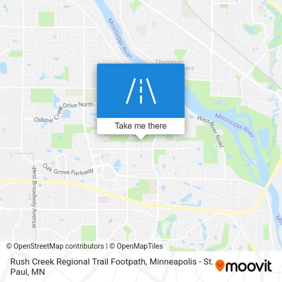 Rush Creek Regional Trail Footpath map