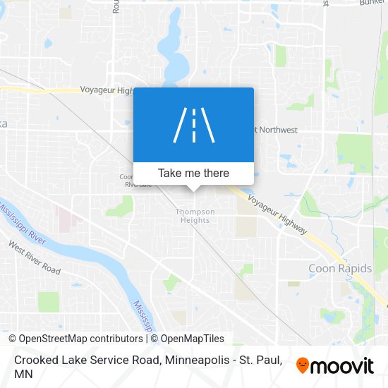 Crooked Lake Service Road map