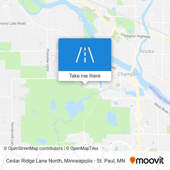Cedar Ridge Lane North map